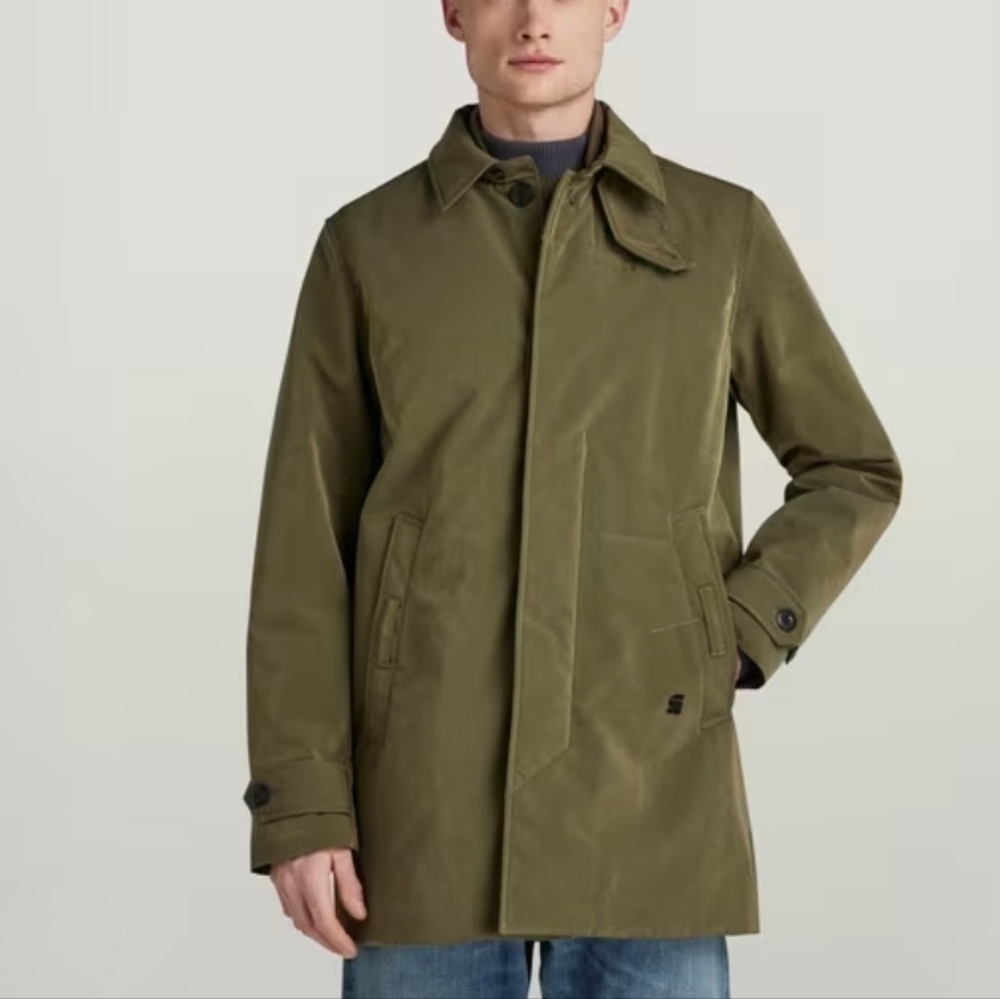 G Star Raw Green Utility Padded Trench Jacket Size Large NWT $320 Outdoor